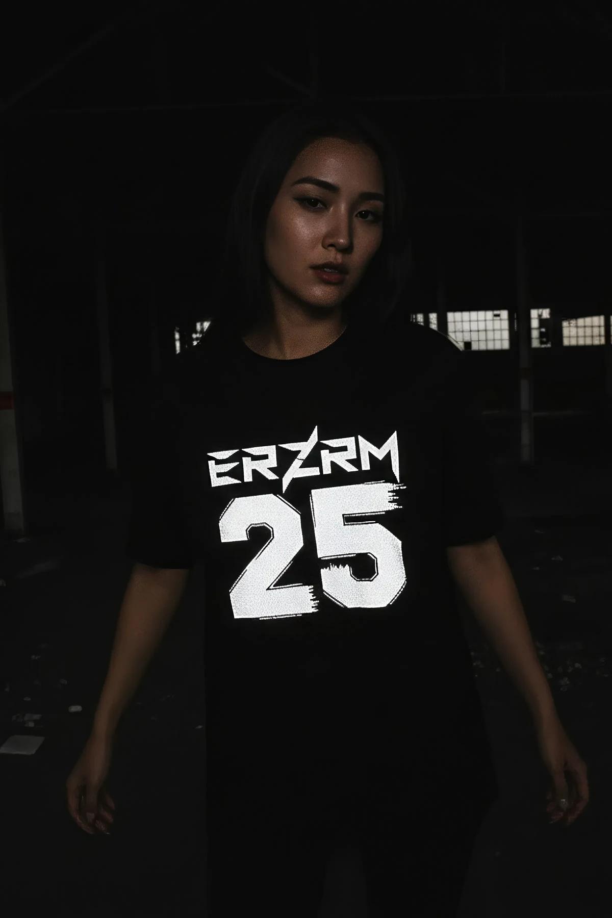 ERZRM 25 baskısı yakın çekim reflektör ışıkta parlama efekti