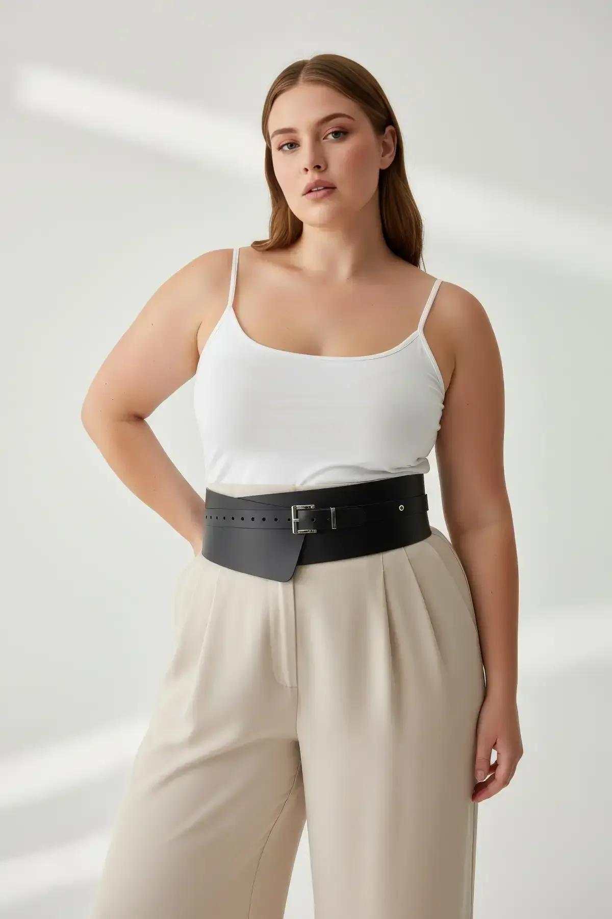 ខ្សែក្រវាត់ចង្កេះធំបែប Corset ជាមួយក្បាលខ្សែក្រវាត់អាចលៃតម្រូវបាន