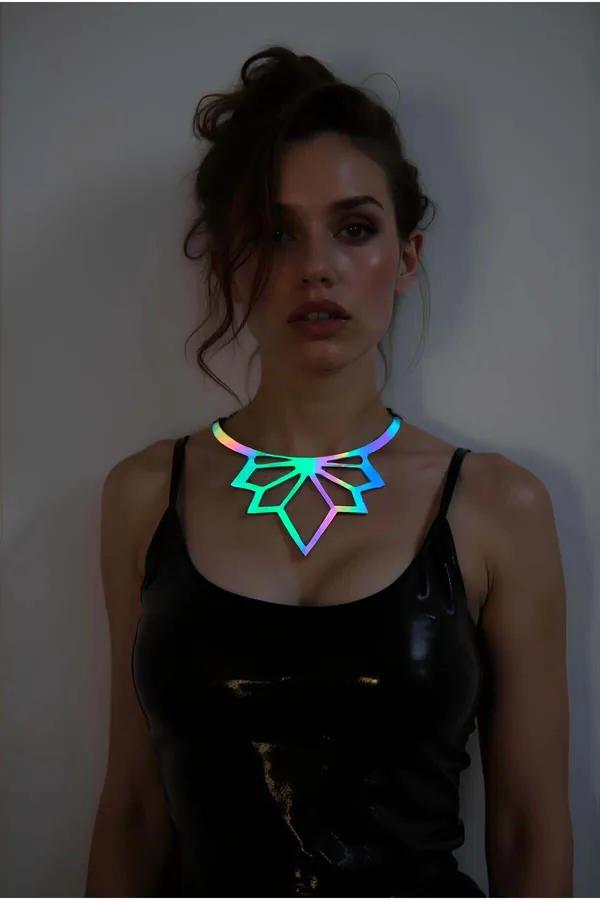 Neon LED Starburst Choker Necklace