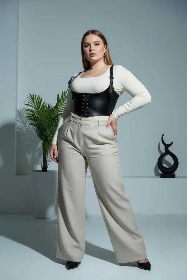 ខ្សែរុំខ្លួន Corset ក្រោមទ្រូងជាមួយខ្សែចងនិងខ្សែក្រវាត់គន្លឹះខាងមុខ