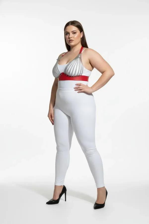 ខ្សែពាក់ទ្រូងស្បែកសិប្បនិម្មិតពណ៌ក្រហម លម្អខ្សែច្រវាក់