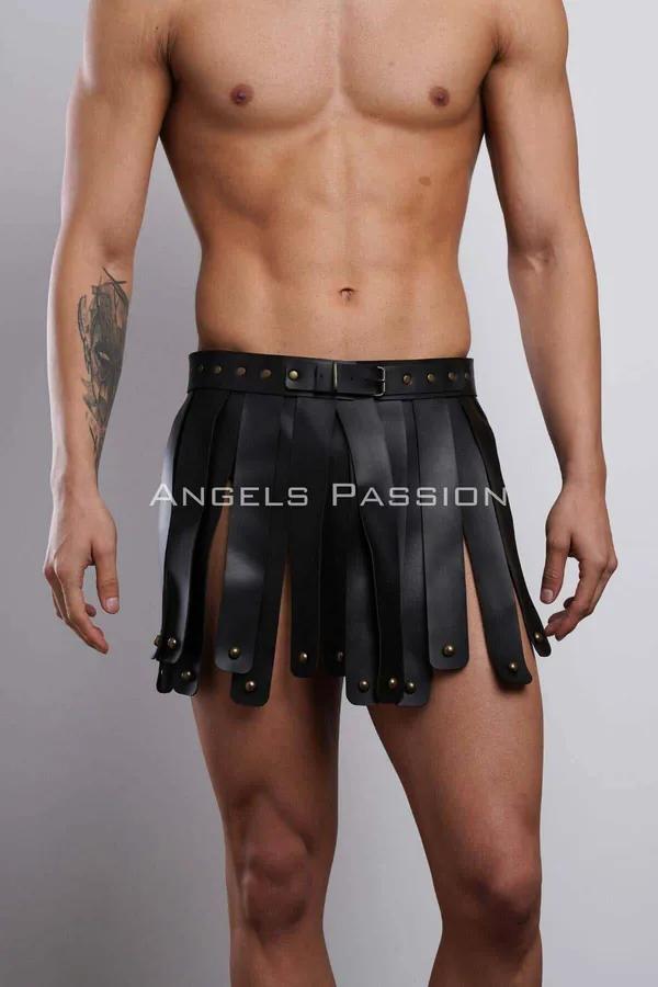 ខ្សែពាក់ខ្លួនបែប Gladiator Kilt ស្បែកសិប្បនិម្មិត អាចកែបាន