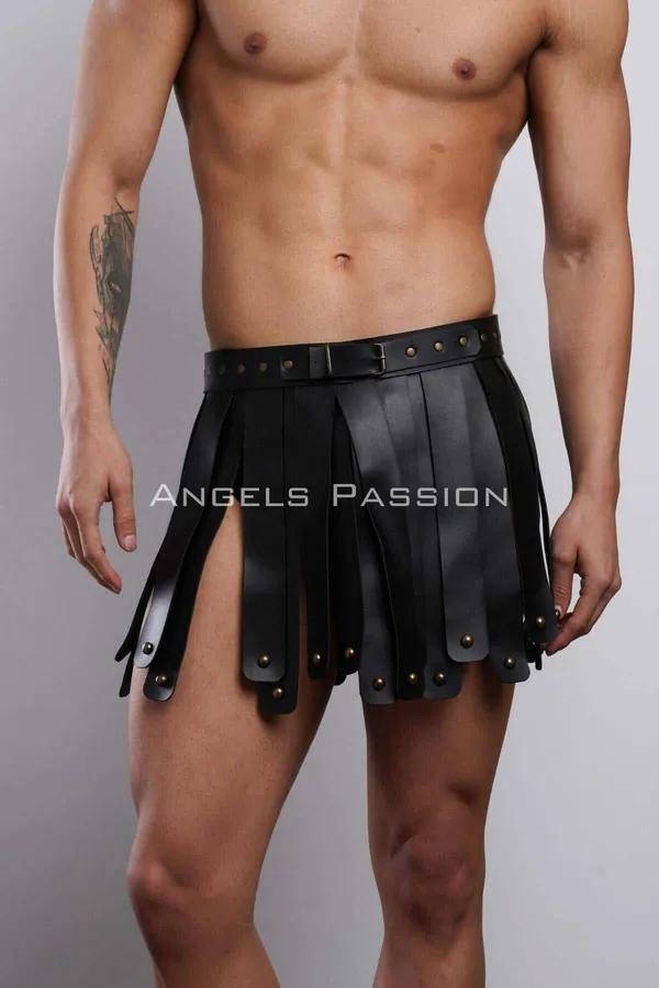 ខ្សែពាក់ខ្លួនបែប Gladiator Kilt ស្បែកសិប្បនិម្មិត អាចកែបាន