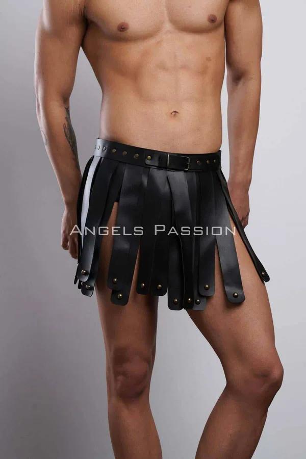 ខ្សែពាក់ខ្លួនបែប Gladiator Kilt ស្បែកសិប្បនិម្មិត អាចកែបាន