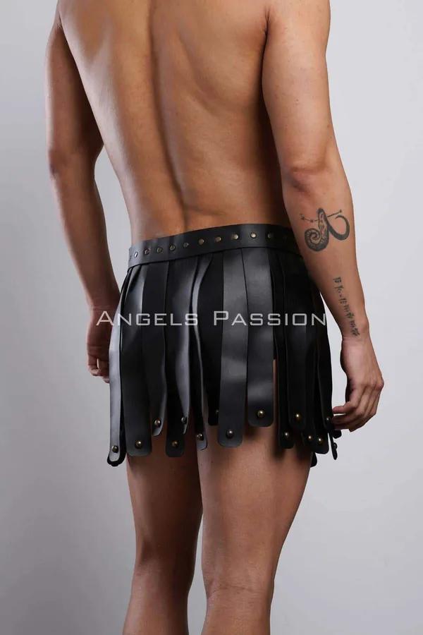 ខ្សែពាក់ខ្លួនបែប Gladiator Kilt ស្បែកសិប្បនិម្មិត អាចកែបាន