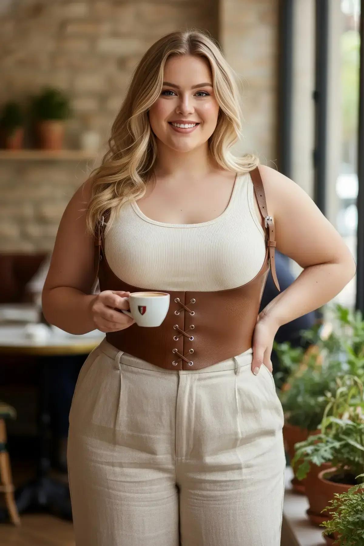 ខ្សែរុំខ្លួន Corset ក្រោមទ្រូងជាមួយខ្សែស្មា