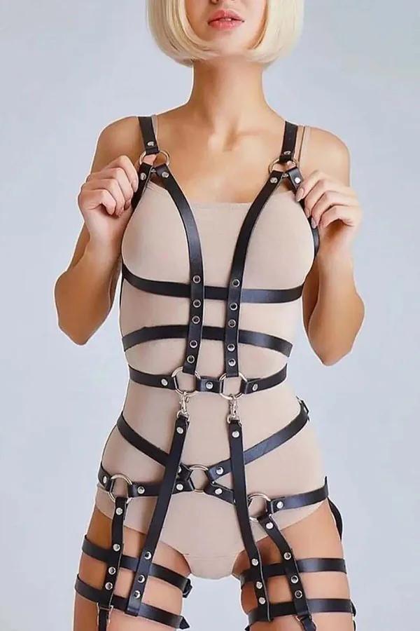 Full Body Harness with Adjustable Straps and Metal Rings