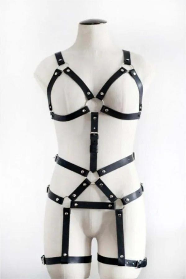 Full Body Harness with Cross-Strap Design Black