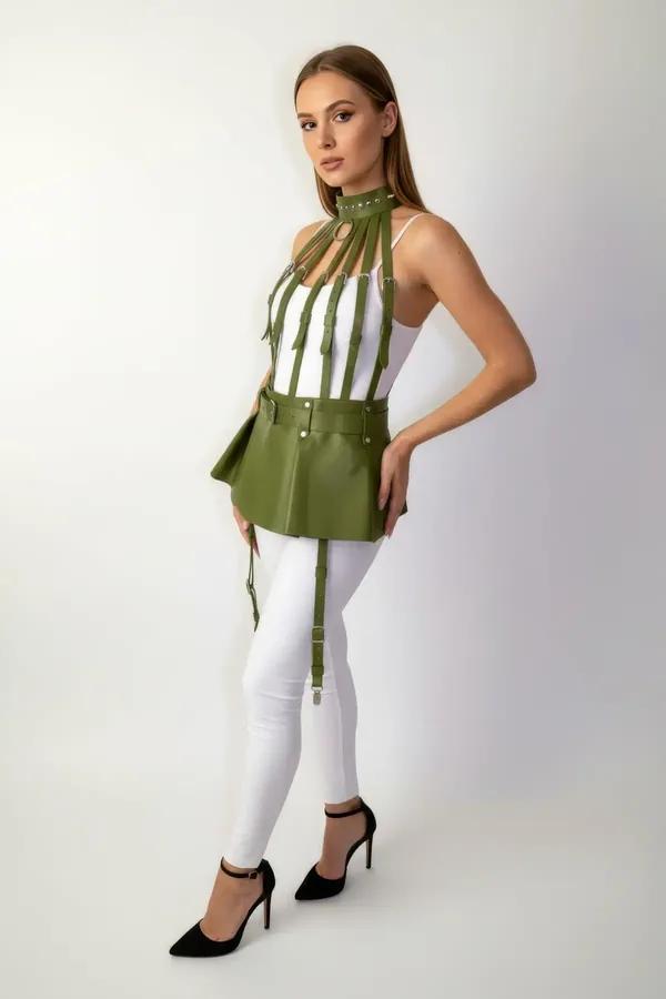 ខ្សែក្រវាត់រុំខ្លួន Peplum ជាមួយកខ្ពស់និងខ្សែជើងអាចកែតម្រូវបាន